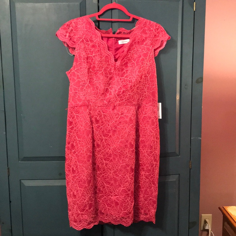 Calvin Klein pink form fitting dress